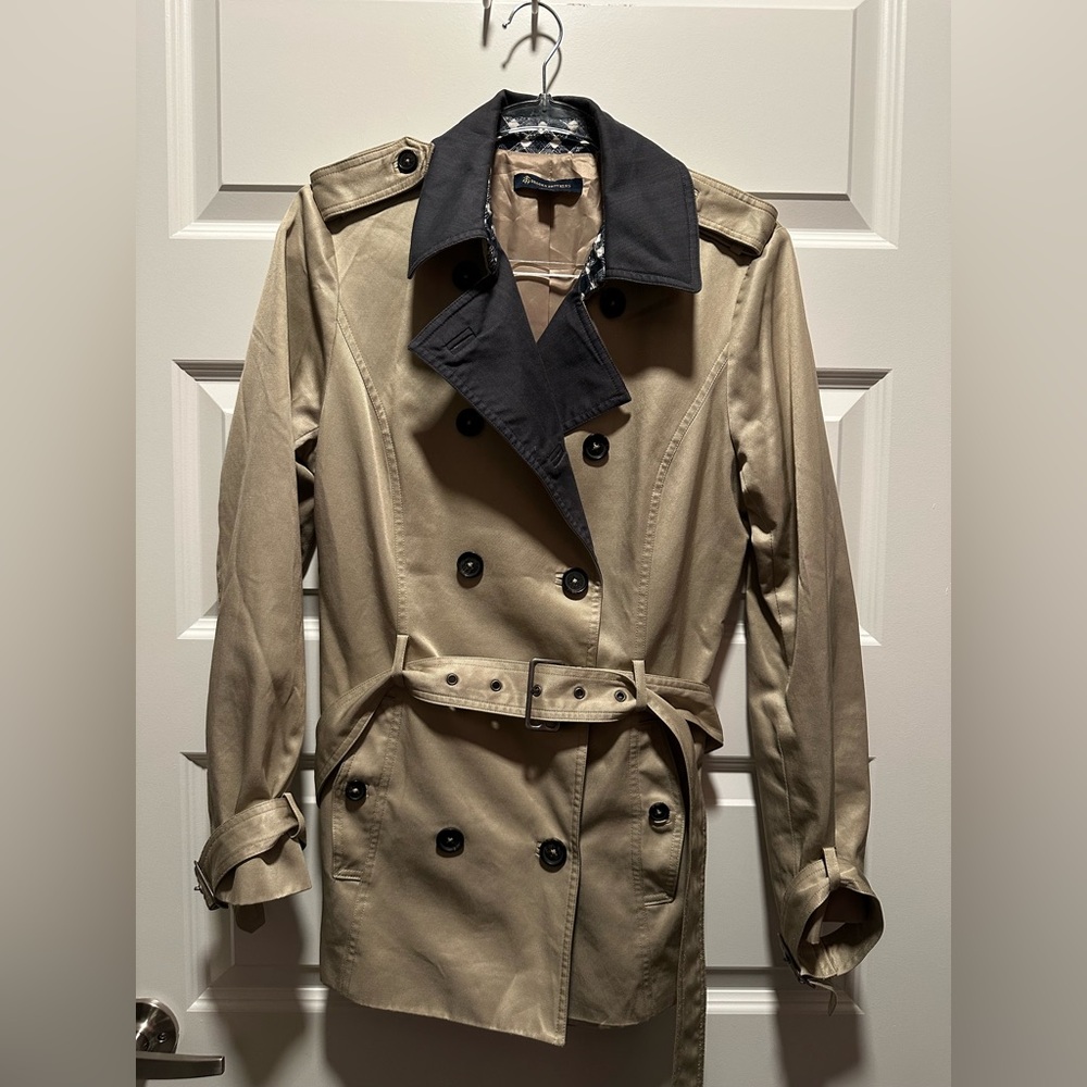 Brooks Brothers Tan and Black Trench Coat